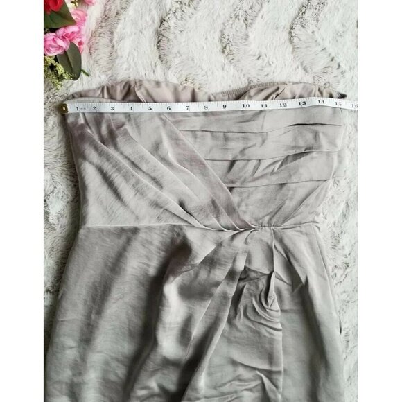 BCBG Generation Silver Metallic Gray Strapless Mini Dress Size 4 - Picture 10 of 10